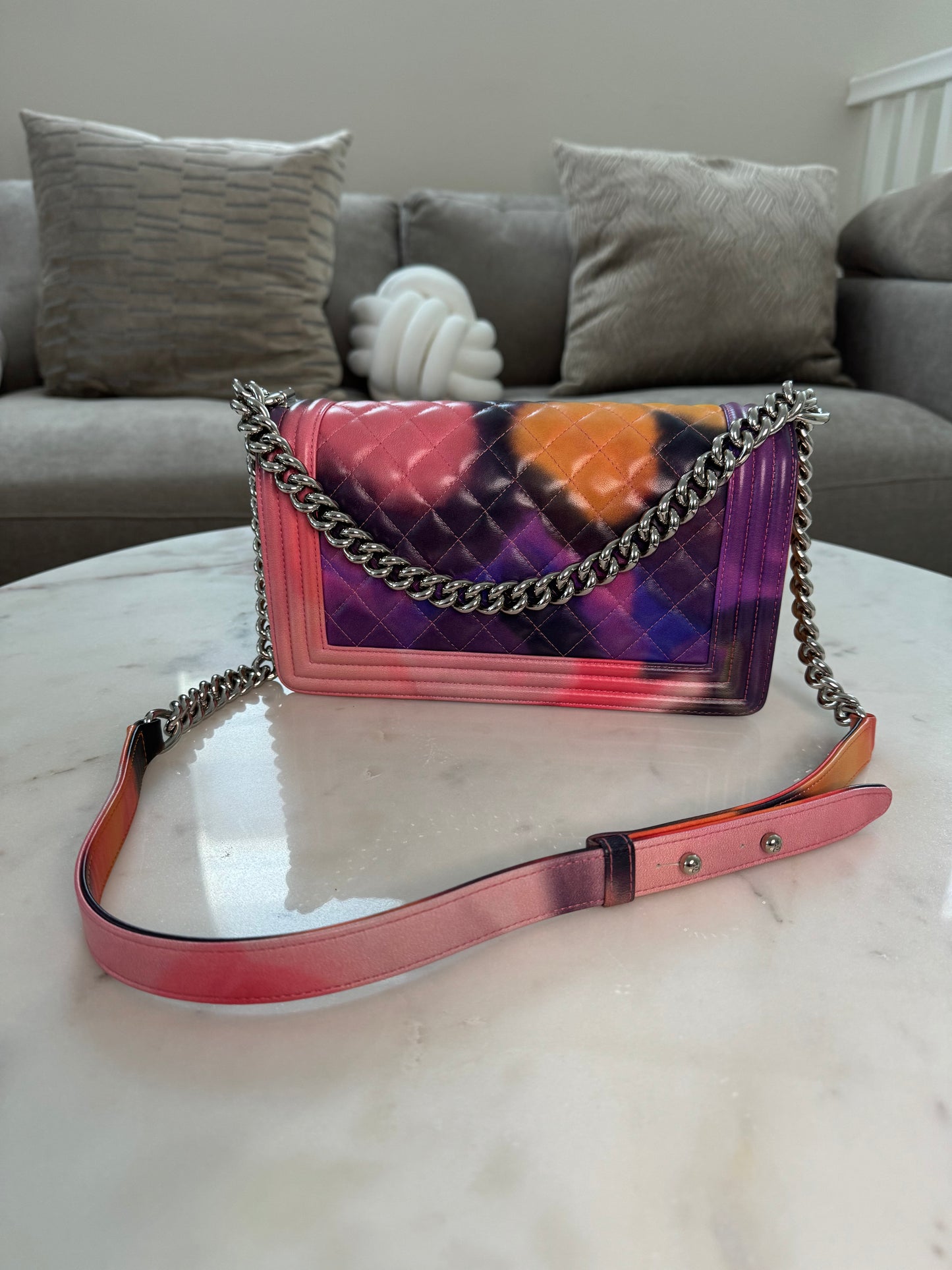 Power Flower Chanel Boy Medium Shoulder Bag