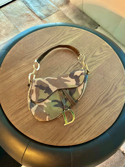 Christian Dior by John Galliano 2000s Camouflage Saddle Bag