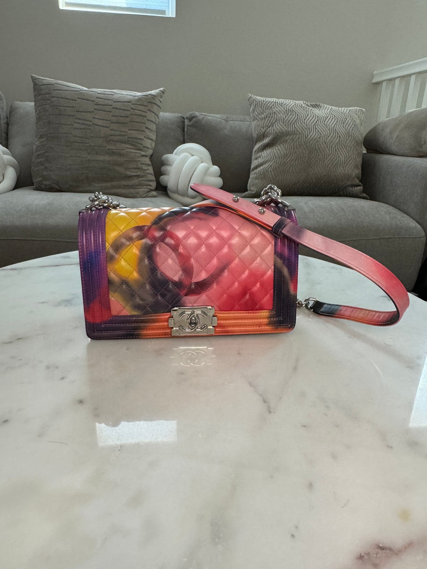 Power Flower Chanel Boy Medium Shoulder Bag