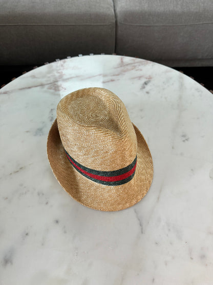 Gucci Beige Woven Straw Bucket Hat