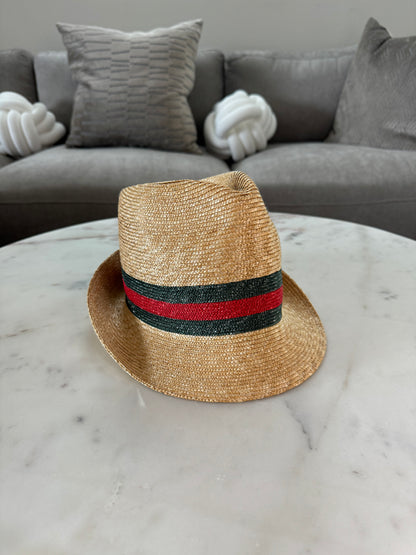 Gucci Beige Woven Straw Bucket Hat